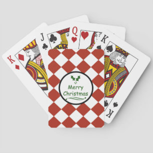 Merry Christmas with diamond pattern Playing Cards