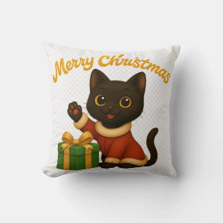 Merry Christmas with Emi the Black Cat Cushion