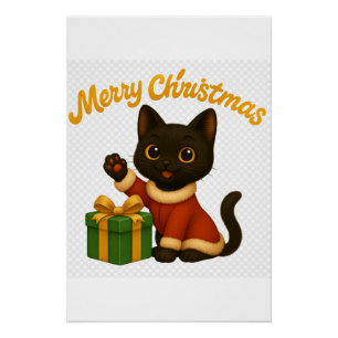 Merry Christmas with Emi the Black Cat Poster