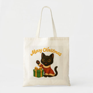 Merry Christmas with Emi the Black Cat Tote Bag