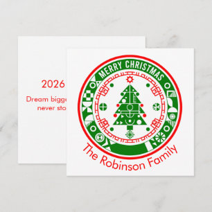 Merry Christmas with Family name Card