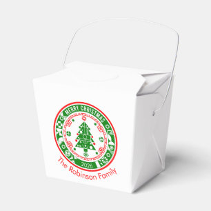 Merry Christmas with family name Favour Box