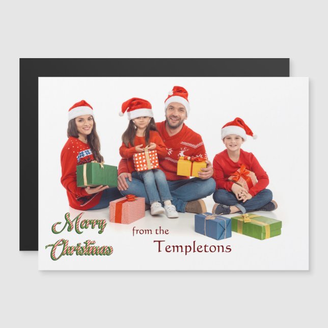 Merry Christmas with Family Photo (Front/Back)