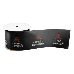 Merry Christmas with Germany flag Satin Ribbon