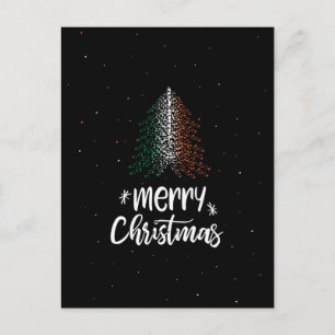Merry Christmas with Ireland flag Holiday Postcard