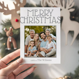 Merry Christmas With Love Family Name Personalized Holiday Card