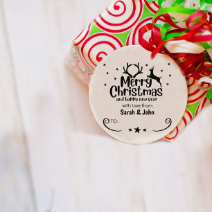 Merry Christmas with love from (custom) Couple, Rubber Stamp