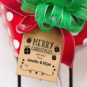 Merry Christmas with love from (custom) Couple, Rubber Stamp