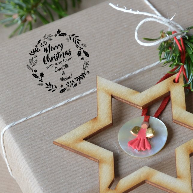 Merry Christmas with love from (custom),  Rubber Stamp (Creator Uploaded)