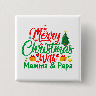Merry Christmas with Mamma & Papa-42705 15 Cm Square Badge