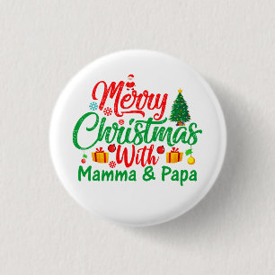 Merry Christmas with Mamma & Papa-42705 3 Cm Round Badge