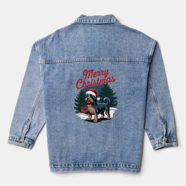 merry christmas with my dog denim jacket (Back)