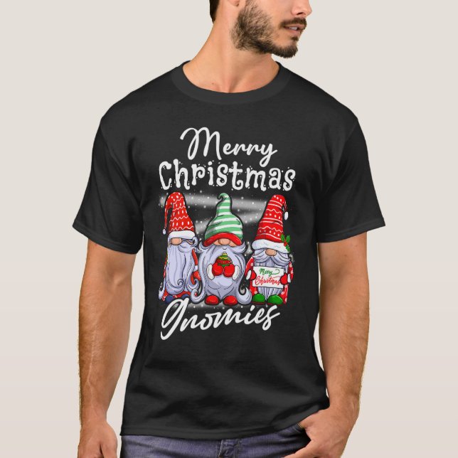Merry Christmas With My Gnomies Xmas Gnomes Family T-Shirt (Front)