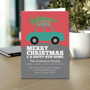 Merry Christmas with New Home Address Moving Holiday Card