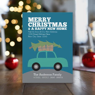 Merry Christmas with New Home Address Moving Holiday Card