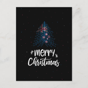 Merry Christmas with New Zealand flag Holiday Postcard