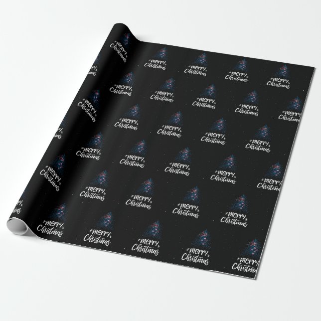 Merry Christmas with New Zealand flag Wrapping Paper (Unrolled)
