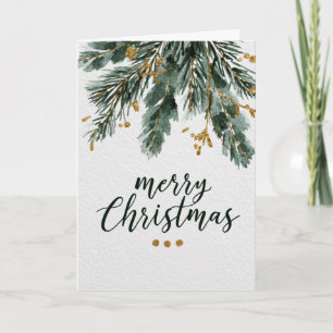Merry Christmas with Pine Branches  Card