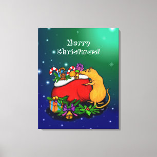 Merry Christmas with Rat Prince Canvas Print