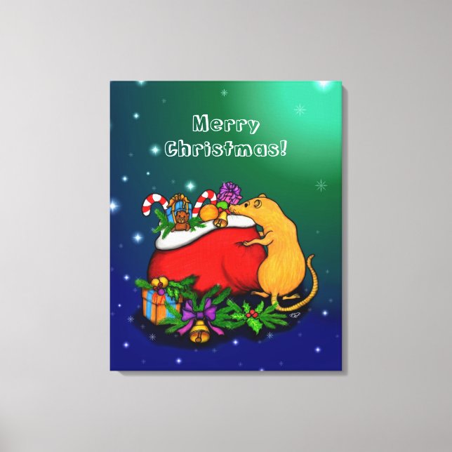 Merry Christmas with Rat Prince Canvas Print (Front)