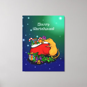 Merry Christmas with Rat Prince Canvas Print