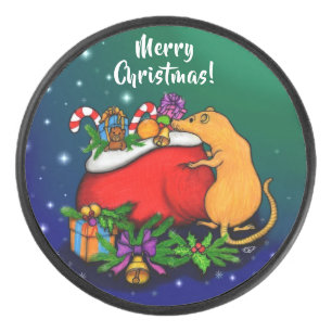 Merry Christmas with Rat Prince Hockey Puck