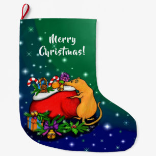 Merry Christmas with Rat Prince Large Christmas Stocking