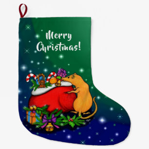 Merry Christmas with Rat Prince Large Christmas Stocking