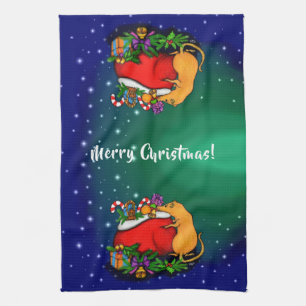 Merry Christmas with Rat Prince Tea Towel