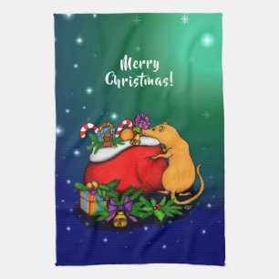 Merry Christmas with Rat Prince Tea Towel