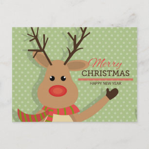 Merry Christmas with Rudolph Postcard
