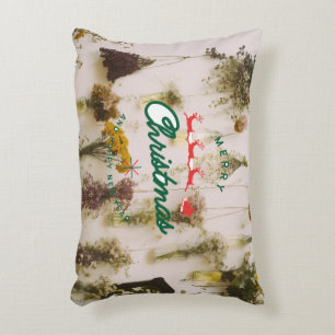 Merry Christmas with Santa & Deer's Accent Pillow
