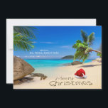 Merry Christmas With Santa Hat In The Tropics Holiday Card<br><div class="desc">Merry Christmas with santa hat on the tropical beach © and ® Bigstock® - All Rights Reserved.</div>