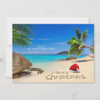 Merry Christmas With Santa Hat In The Tropics