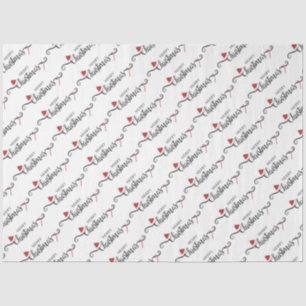 Merry Christmas with Santa Hats and Candy Canes Tissue Paper