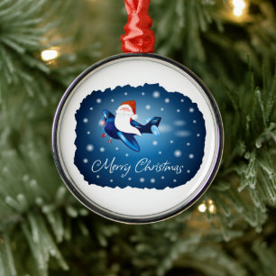 Merry Christmas with Santa Metal Tree Decoration