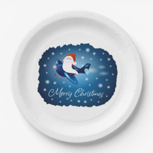 Merry Christmas with Santa Paper Plate