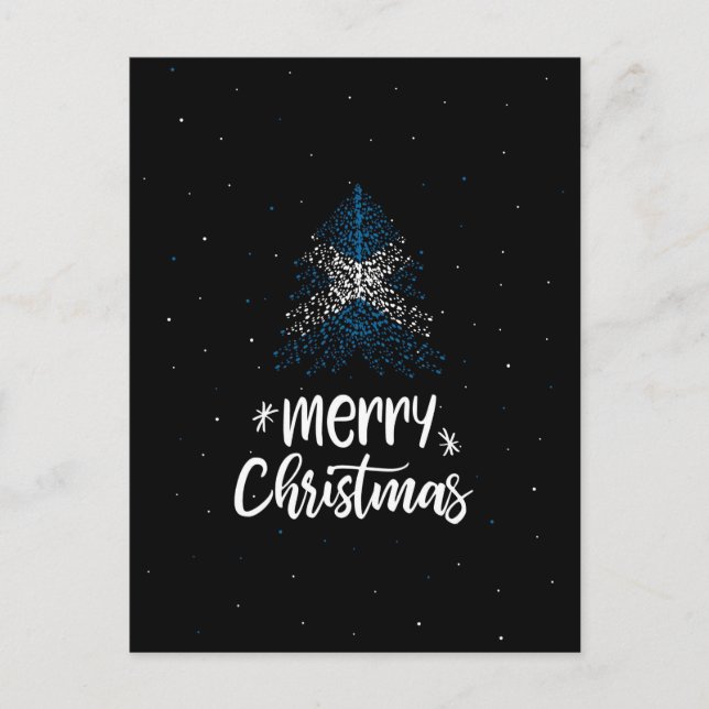 Merry Christmas with Scotland flag Holiday Postcard (Front)