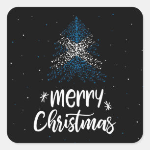 Merry Christmas with Scotland flag Square Sticker