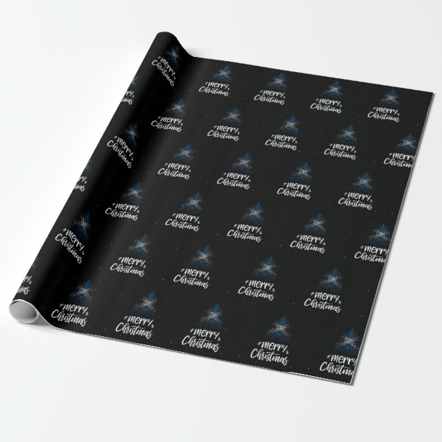 Merry Christmas with Scotland flag Wrapping Paper (Unrolled)