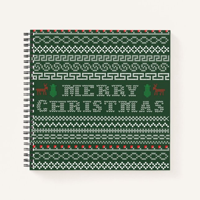 Merry Christmas With Snow Man Notebook (Front)