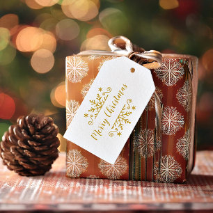 Merry Christmas with snowflake  Gift Tags