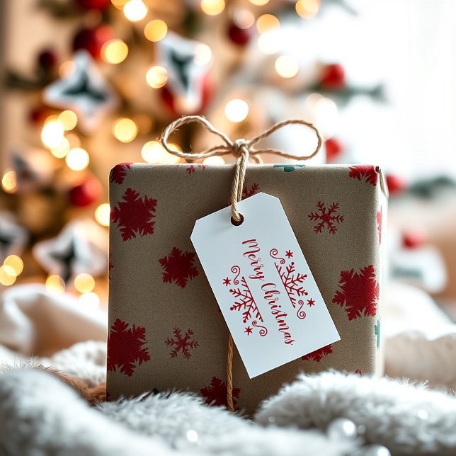 Merry Christmas with snowflake  Gift Tags (Creator Uploaded)