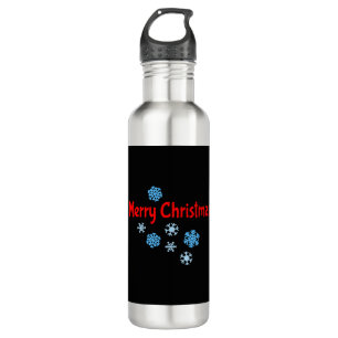 Merry Christmas with Snowflakes 710 Ml Water Bottle
