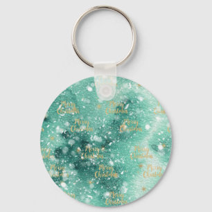 Merry Christmas With Snowflakes Key Ring