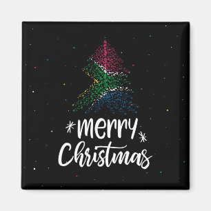 Merry Christmas with South Africa flag Magnet