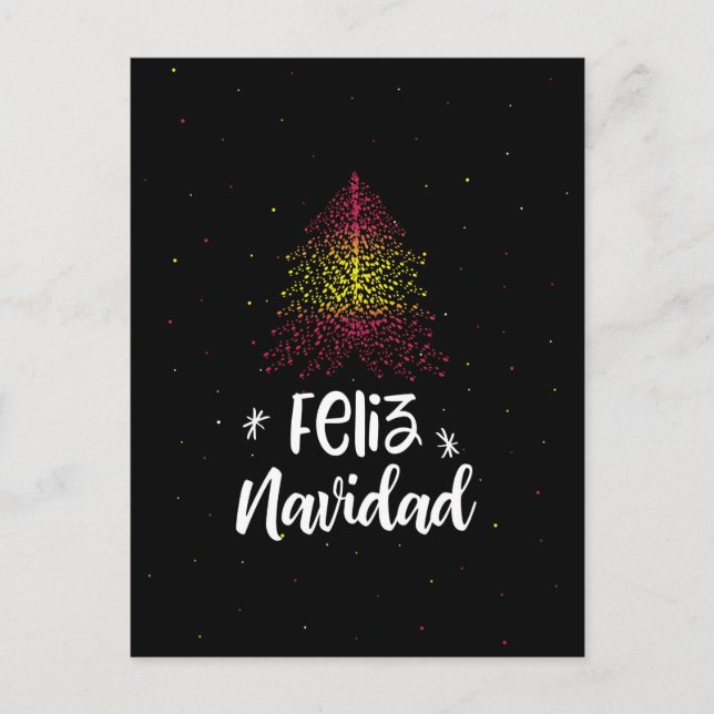 Merry Christmas with Spanish  flag Holiday Postcard (Front)