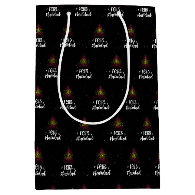 Merry Christmas with Spanish  flag Medium Gift Bag (Front)