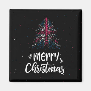 Merry Christmas with United Kingdom flag Magnet