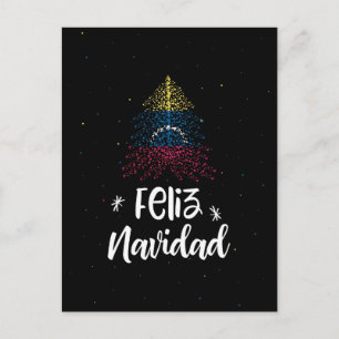 Merry Christmas with Venezuela  flag Holiday Postcard
